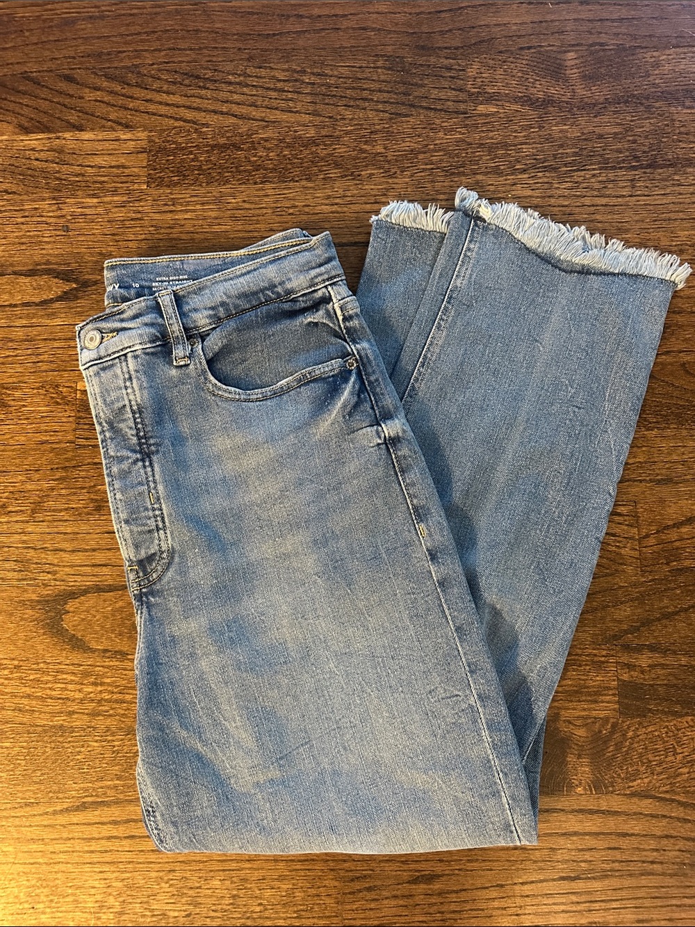 Old Navy Light Blue High-Rise Jeans with Frayed Hem